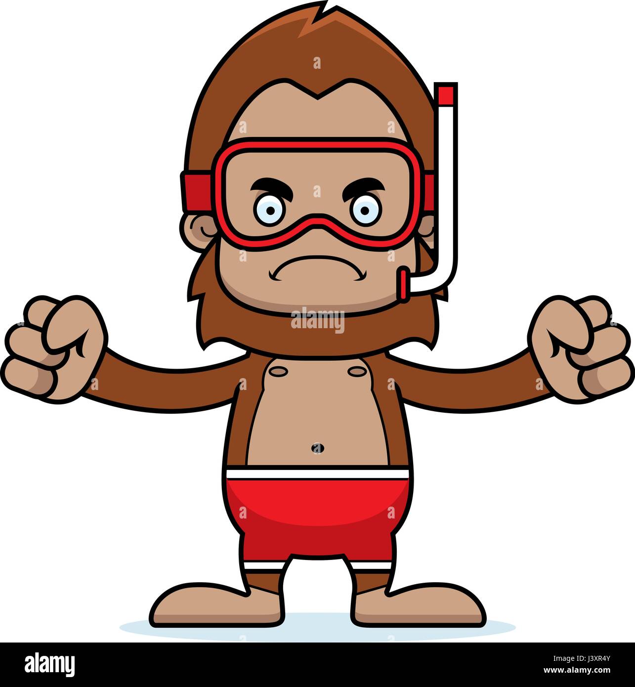 A cartoon snorkeler sasquatch looking angry Stock Vector Image & Art ...