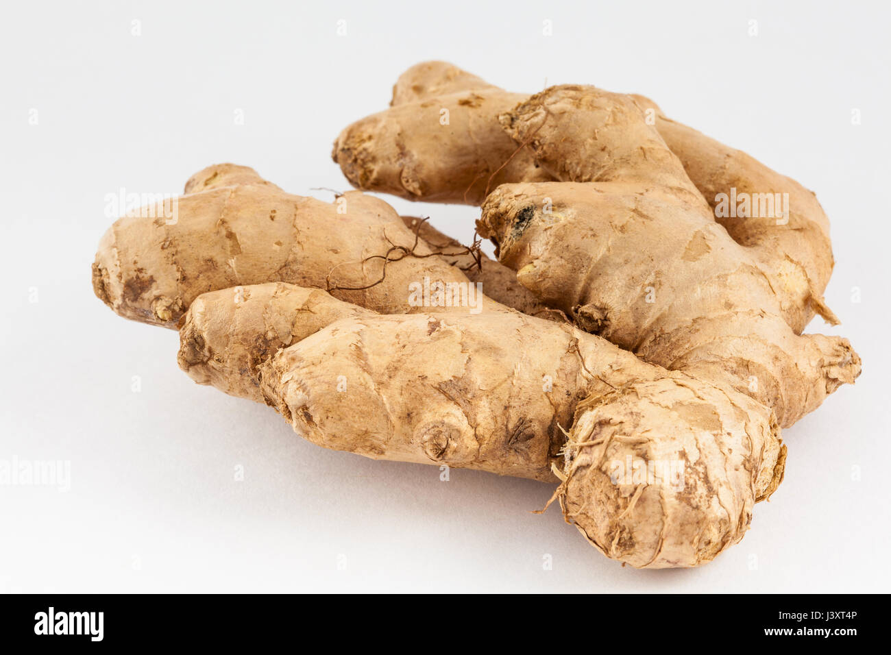 Ginger (Zingiber officinale) isolated in white background Stock Photo