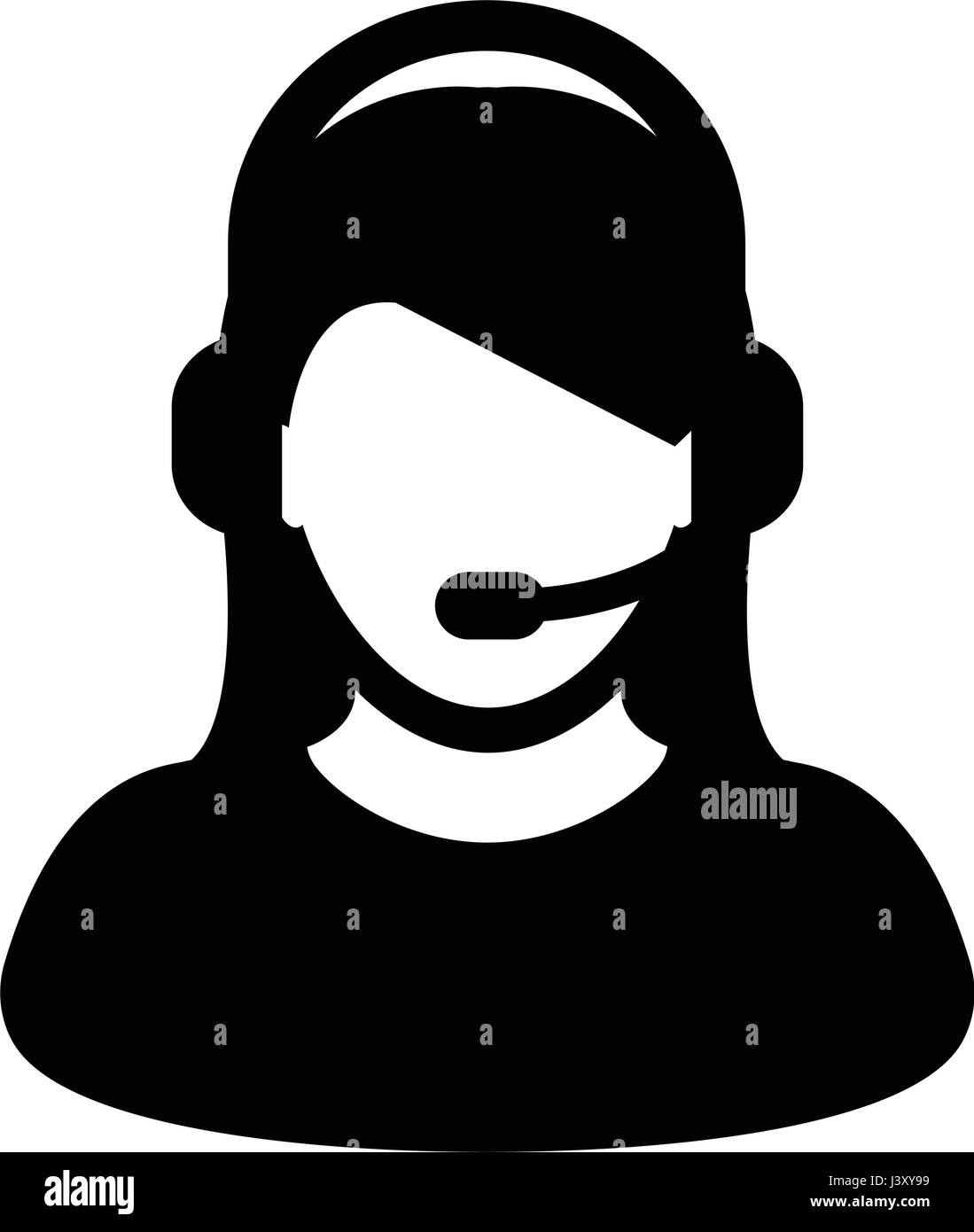 Customer Care Service & Support Icon - Vector Person Avatar With ...