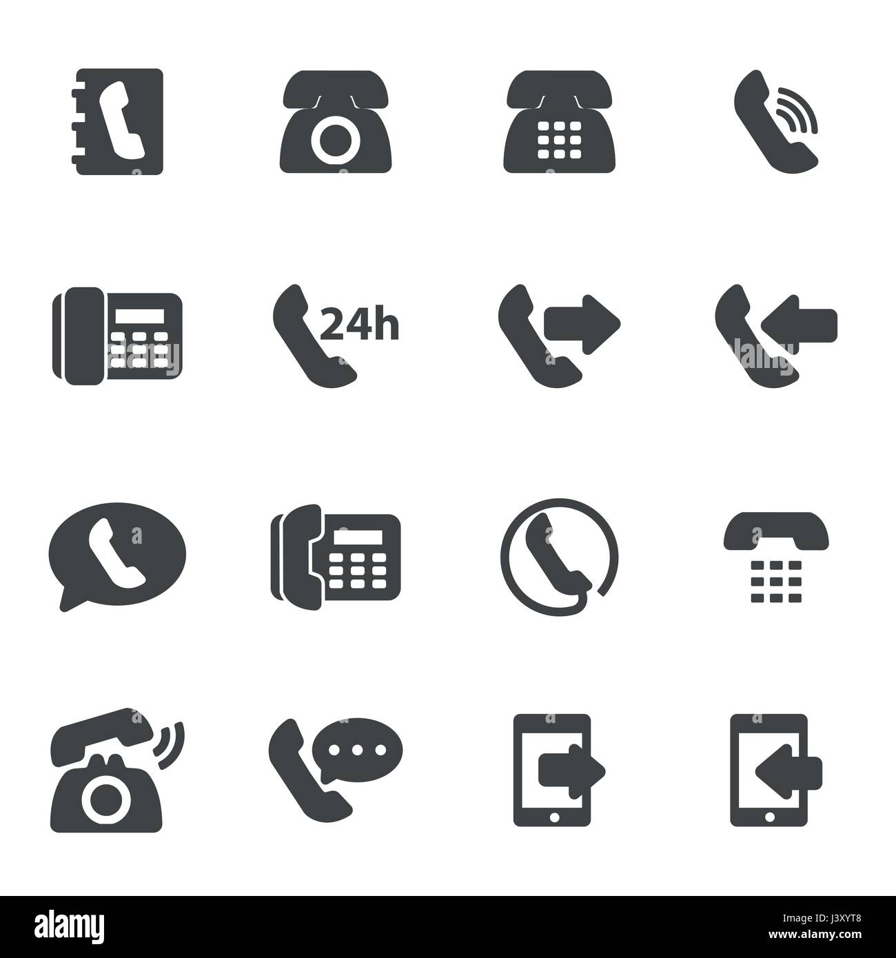 Vector black telephone icons set on white background Stock Vector Image ...