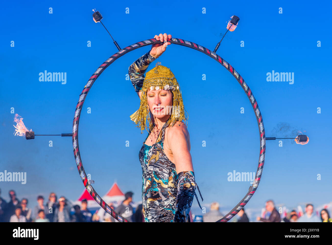 Fire Dancer performance art Stock Photo Alamy