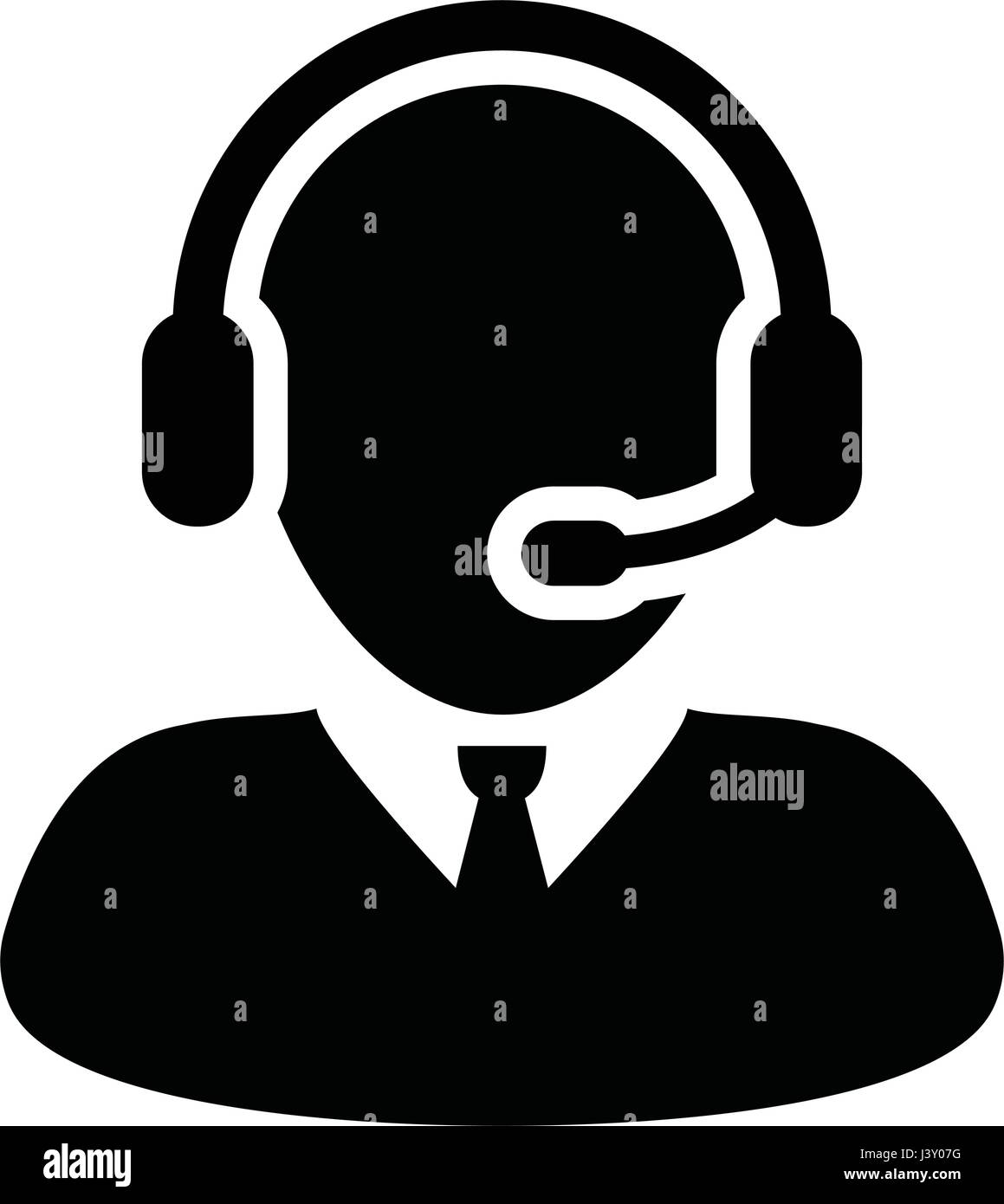 Customer Care Service Support Icon Vector Person Avatar With Headphone In Glyph Pictogram Symbol Illustration Stock Vector Image Art Alamy