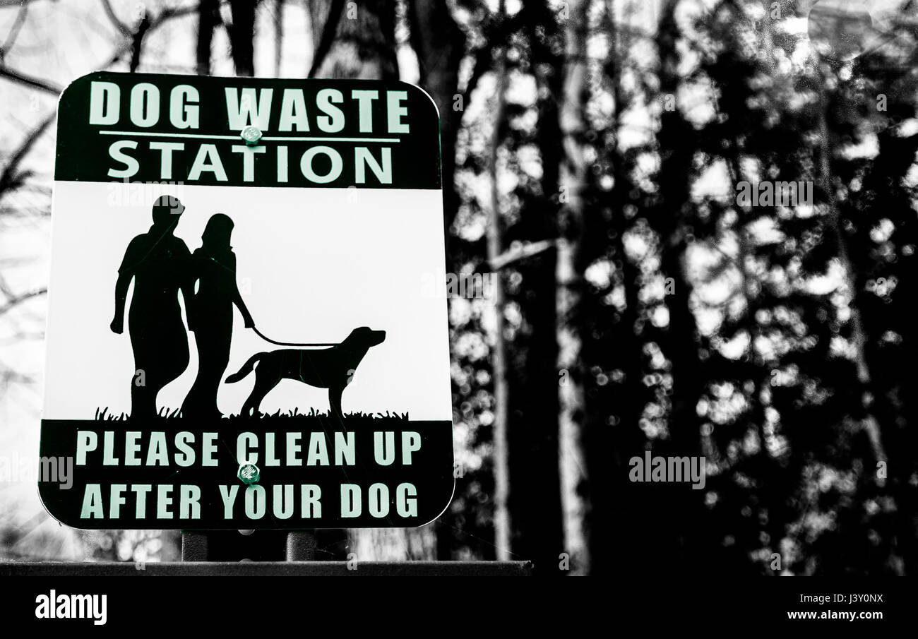 Sign to Clean up after your dog Stock Photo Alamy