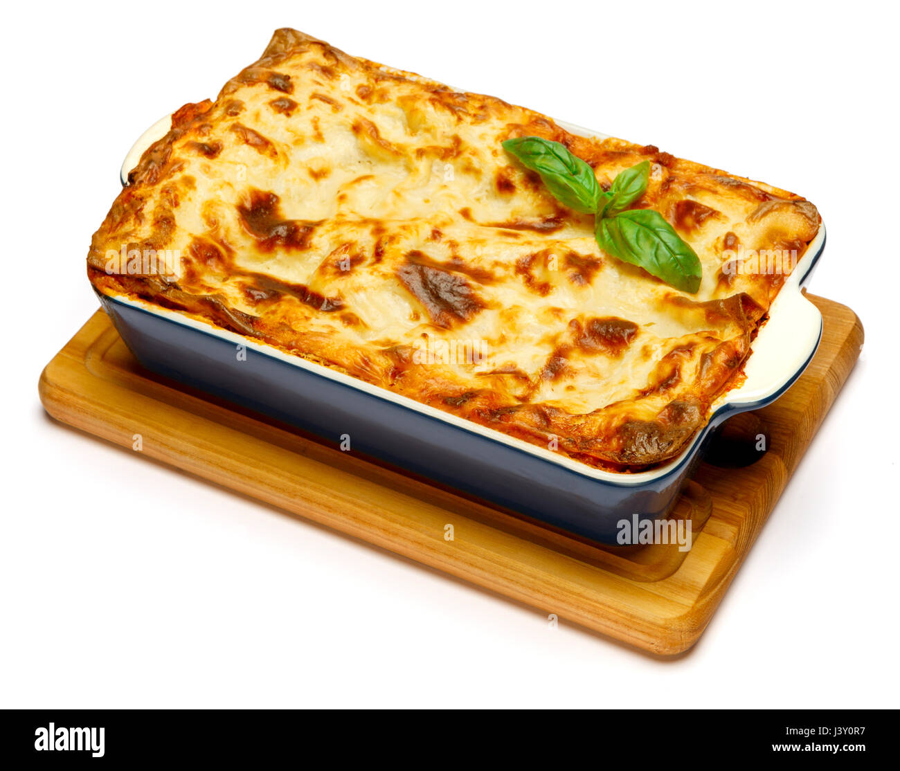 Lasagna in baking dish Stock Photo Alamy