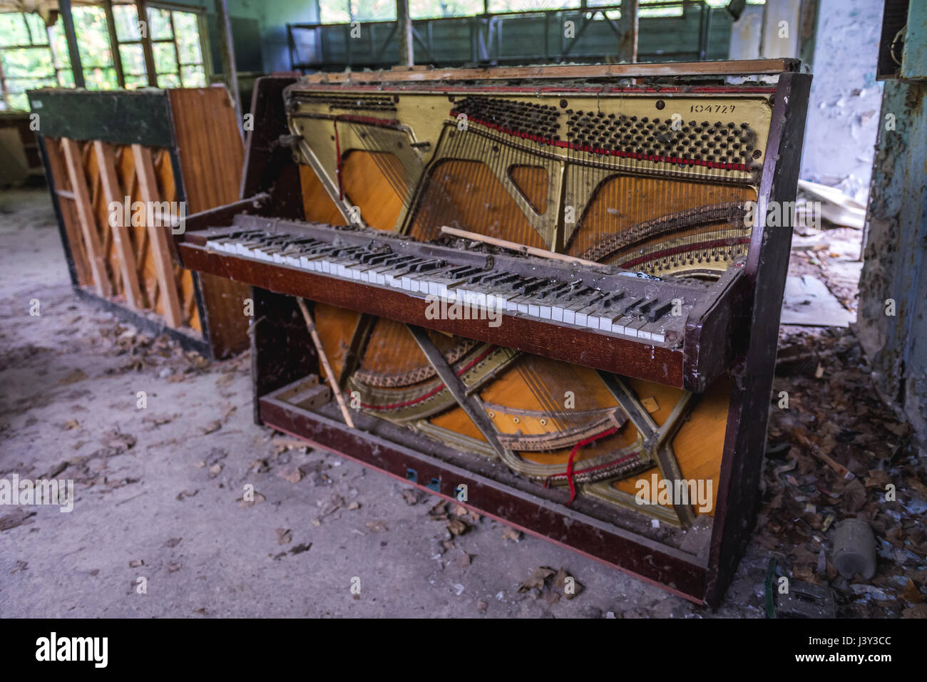 Old piano in abandoned music shop in Pripyat ghost city of Chernobyl  Nuclear Power Plant Zone of Alienation around nuclear reactor disaster,  Ukraine Stock Photo - Alamy
