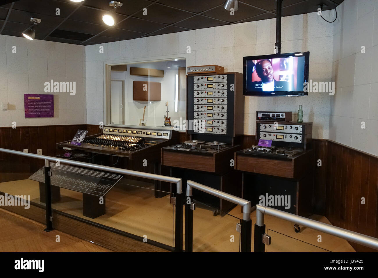 Control Room at Studio in the Stax Museum of American Soul Music, Memphis Stock Photo