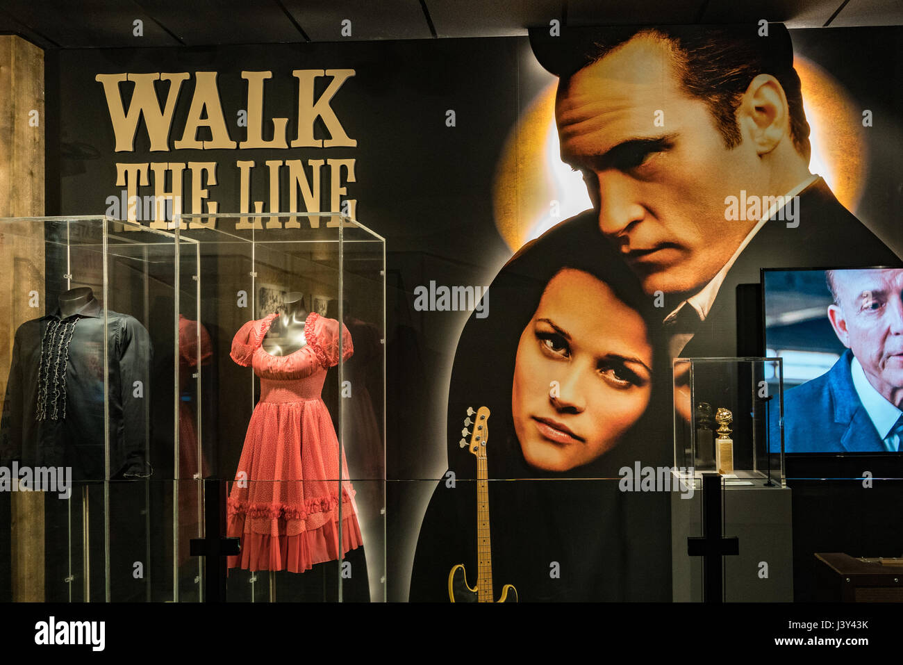 'Walk the Line' display in the Johnny Cash Museum, Nashville Stock Photo