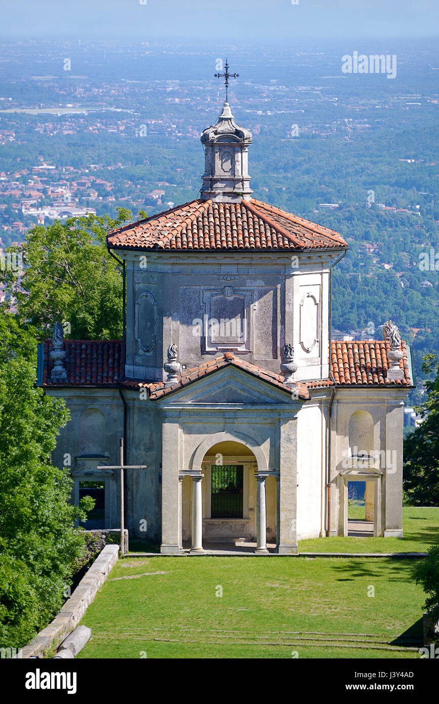 Church XIV Cappella ascensione di Maria at Santa Maria del Monte, a comune of Varese in north-western Lombardy in Italy Stock Photo