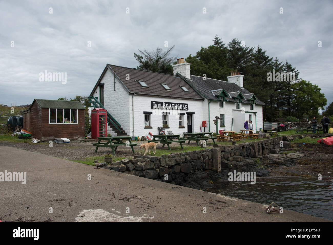 The Boathouse Inn on Isle of Ulva, Scotland. Stock Photo