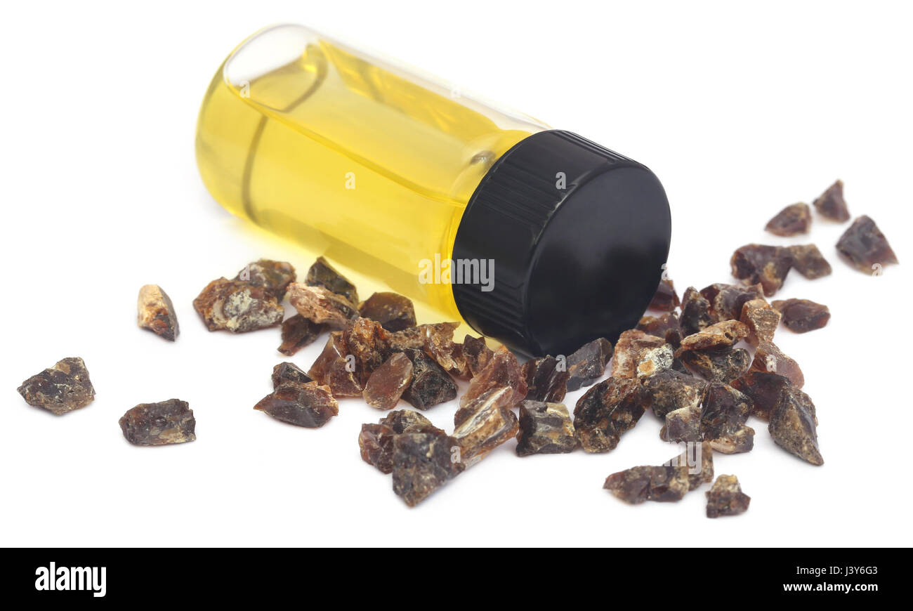 Frankincense dhoop a natural aromatic resin used in perfumes and incenses, with essential oil Stock Photo