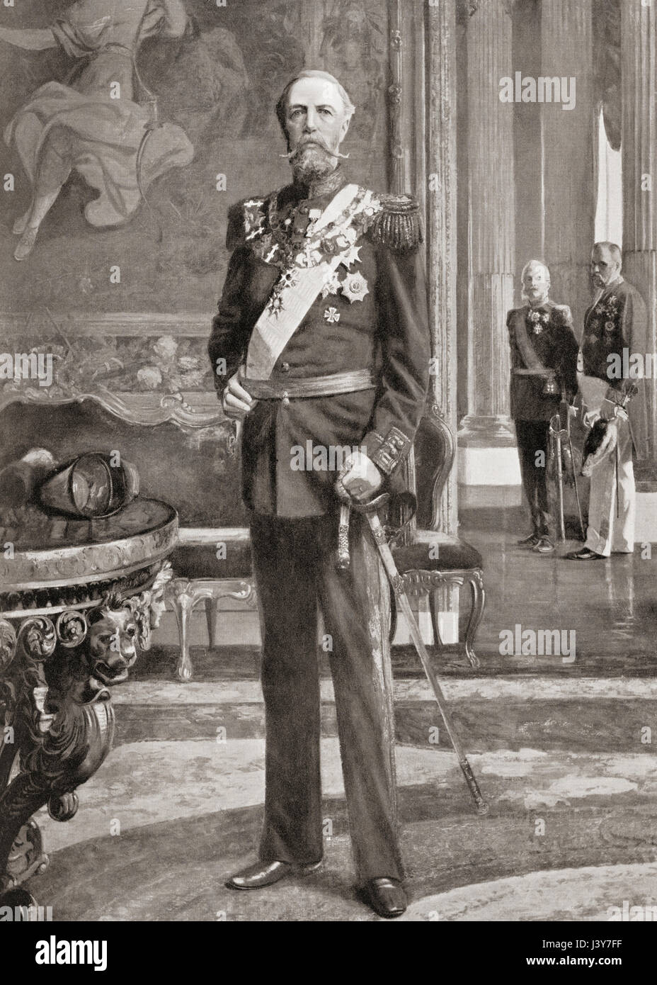 Oscar II, 1829 – 1907.  King of Sweden and Norway.  From Hutchinson's History of the Nations, published 1915. Stock Photo