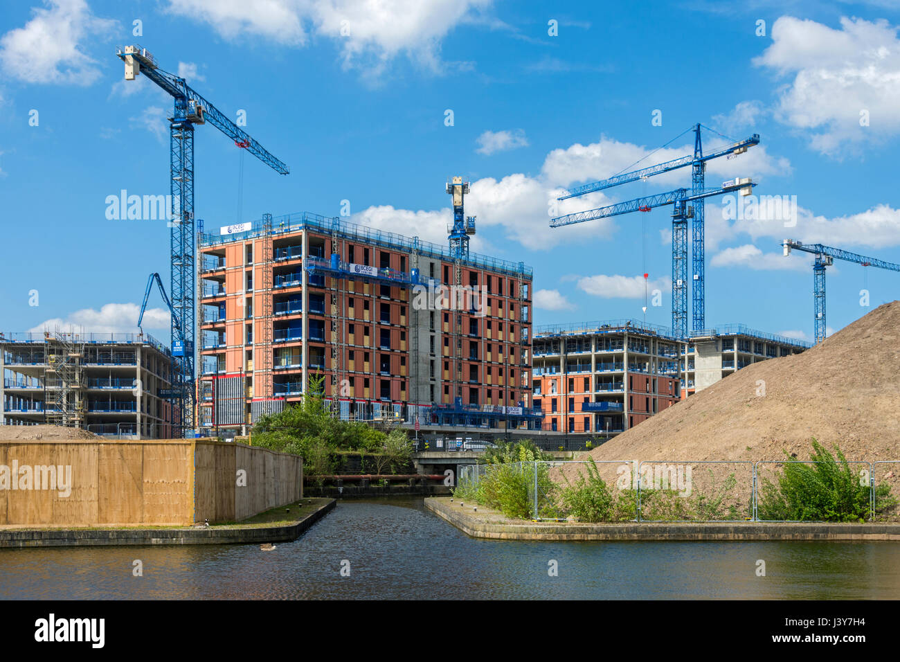 The Middlewood Locks apartment blocks construction site, from the Manchester, Bolton & Bury