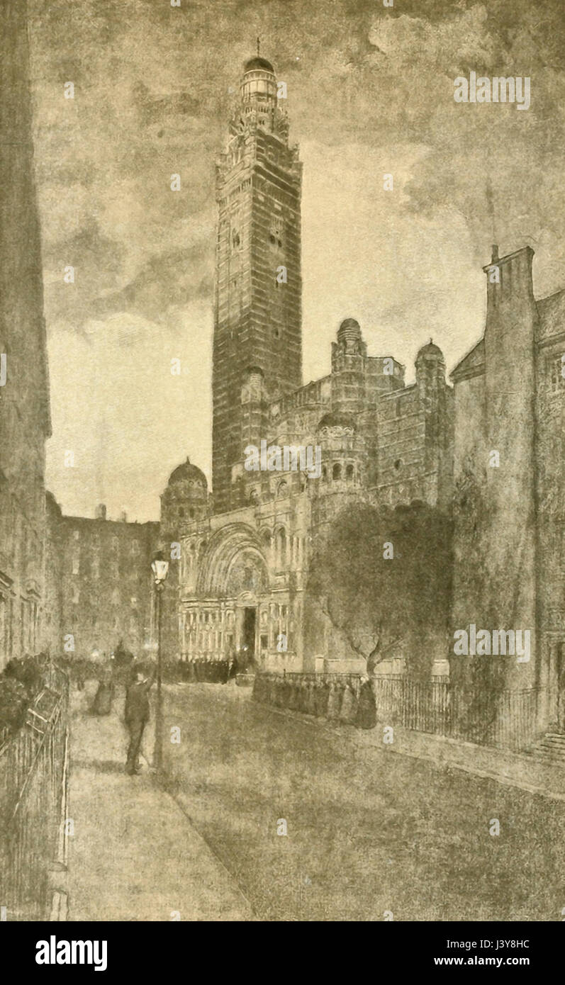 The New Westminster Cathedral, Roman Catholic, London, circa 1905 Stock Photo