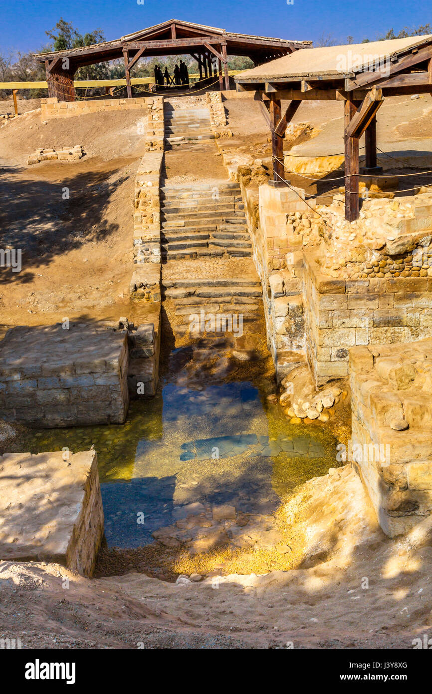 Jesus Baptism Site John Baptist Bethany Beyond Jordan. Actual baptism site  of Jesus. Jordan River Moved and Ruins are of Byzantine Churches marking  Stock Photo - Alamy
