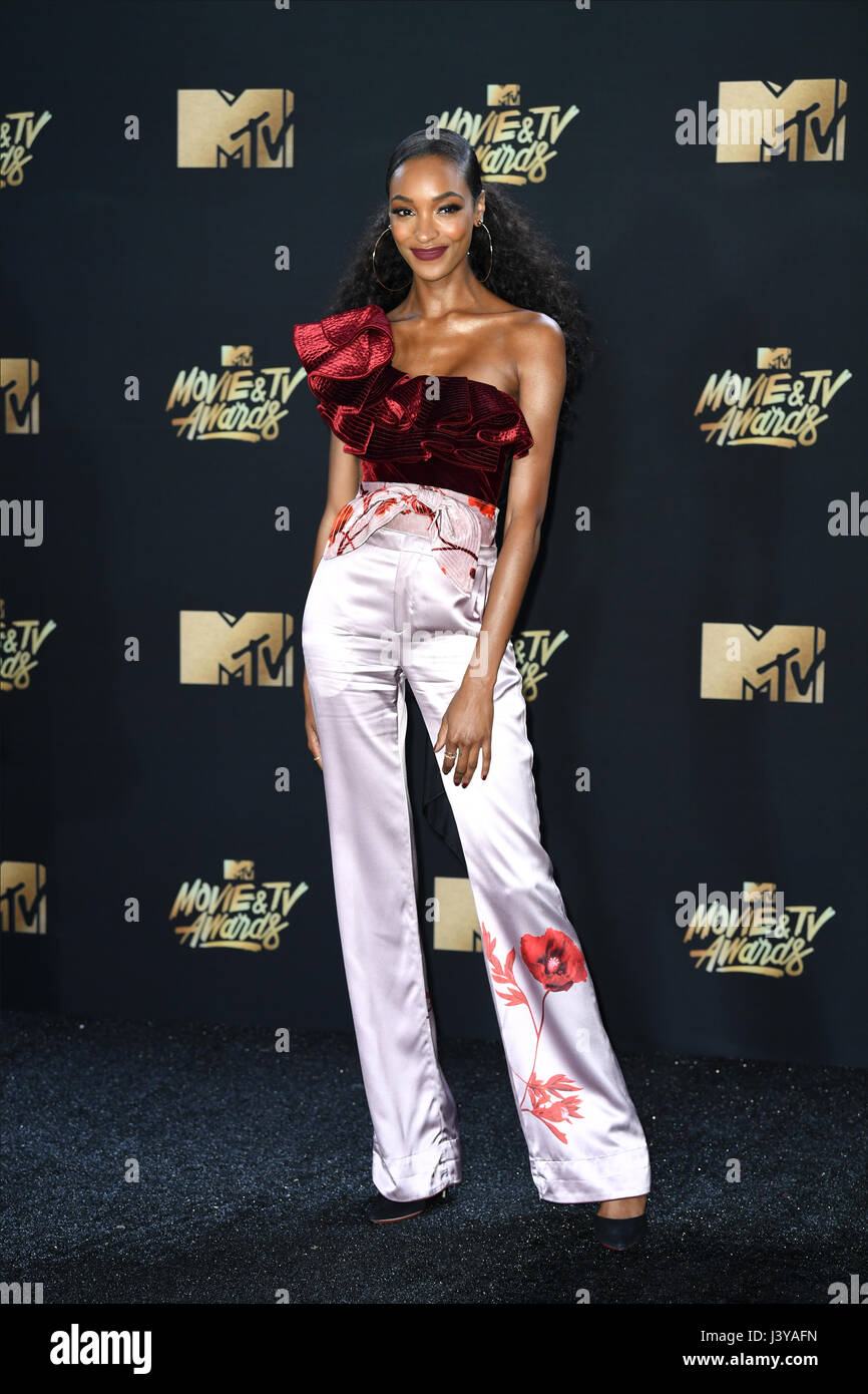 Jourdan Dunn attending the 2017 MTV Movie and TV Awards held at The Shrine Auditorium in Los Angeles, USA. Stock Photo