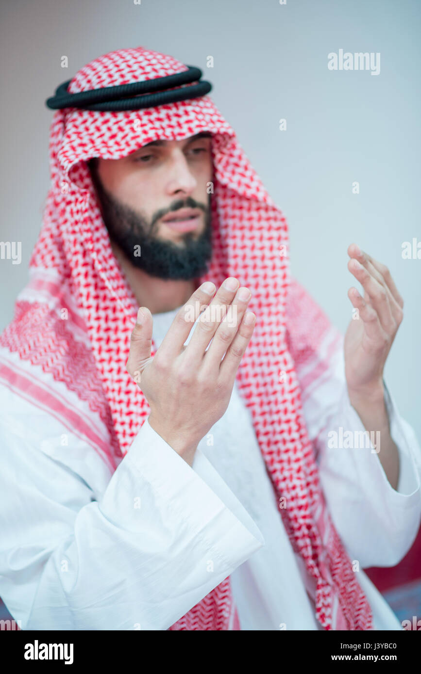 Black muslim man praying home hi-res stock photography and images - Alamy