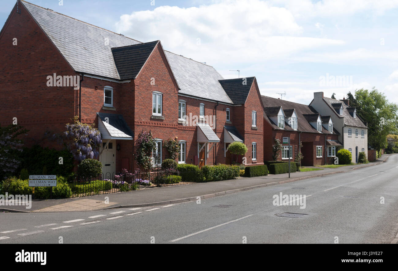 Houses in Banbury Road, Ettington, Warwickshire, England, UK Stock Photo