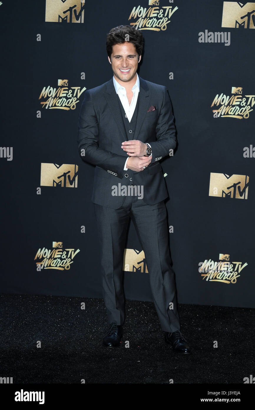 Diego Boneta attending the 2017 MTV Movie and TV Awards held at The Shrine Auditorium in Los Angeles, USA. PRESS ASSOCIATION Photo. Picture date: Sunday May 7, 2017. See PA Story SHOWBIZ MTV. Photo credit should read: PA/PA Wire Stock Photo