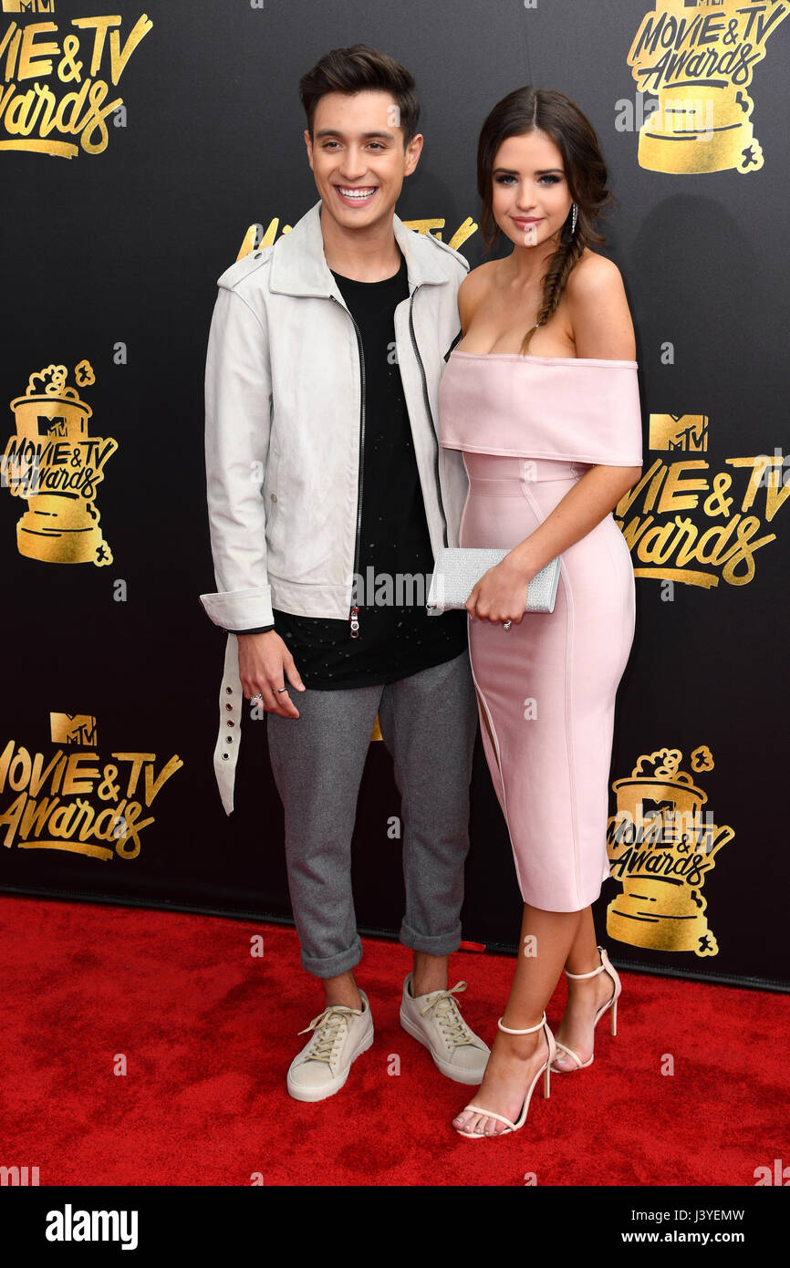 Gabriel Conte and Jess Conte attending the 2017 MTV Movie and TV Awards held at The Shrine Auditorium in Los Angeles, USA. PRESS ASSOCIATION Photo. Picture date: Sunday May 7, 2017. See PA Story SHOWBIZ MTV. Photo credit should read: PA/PA Wire Stock Photo