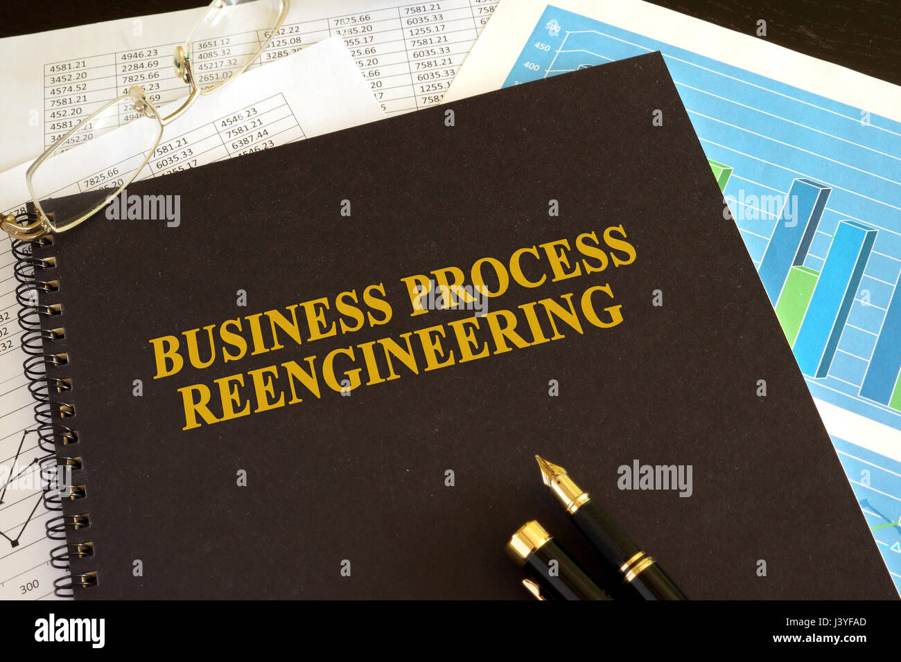 Book with title Business process reengineering (BPR). Stock Photo