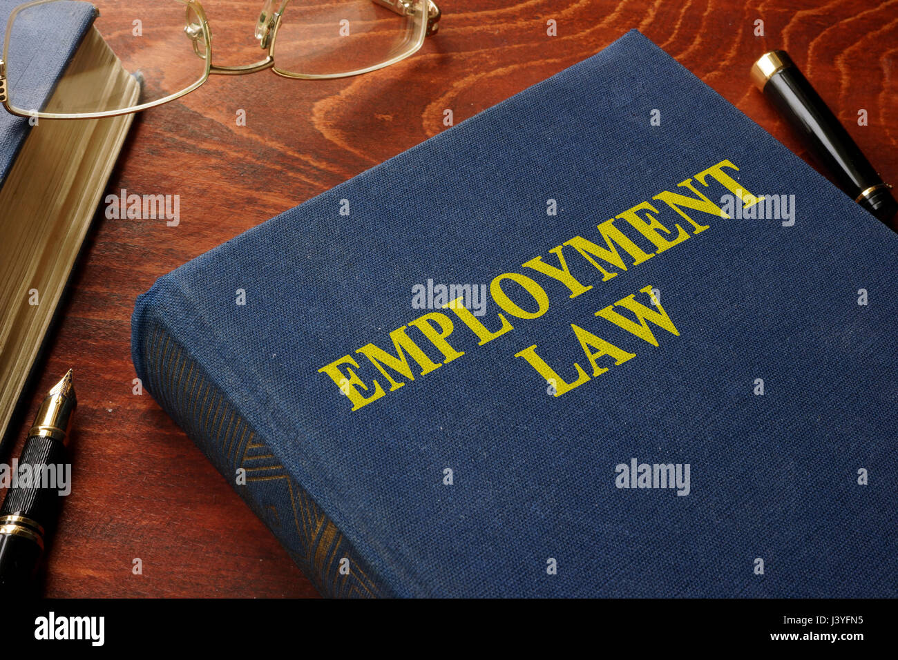 Book with title employment law. Stock Photo