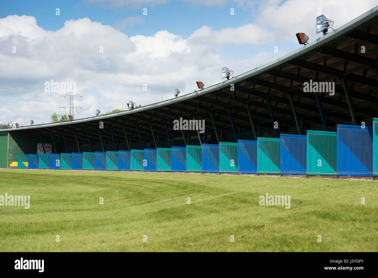 General view of Old St. Mellons golf driving range in Cardiff, Wales, UK. Stock Photo