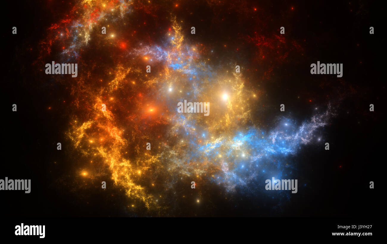 Abstract fractal illustration looks like beautiful  galaxies Stock Photo