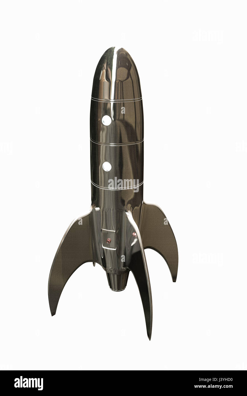 3d illustration of a space rocket isolated on white background Stock ...