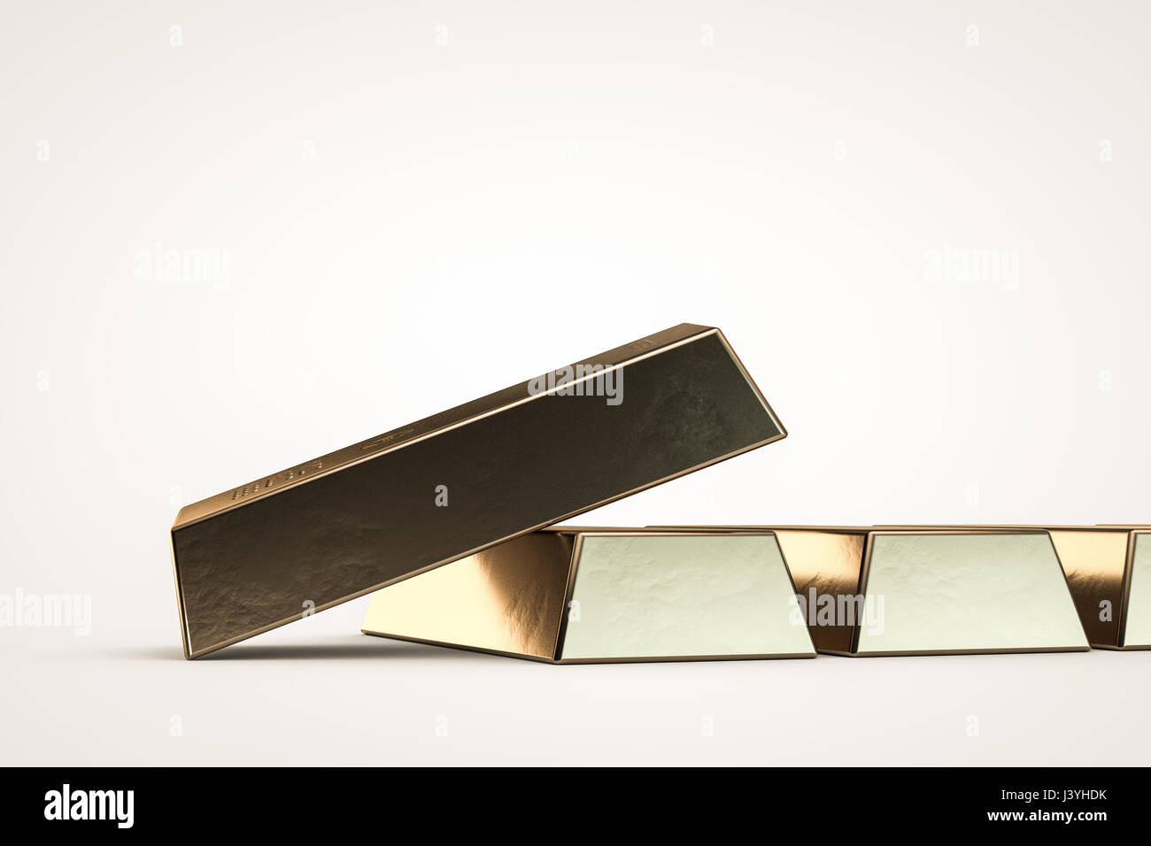 3d illustration of gold bars isolated on white background Stock Photo ...