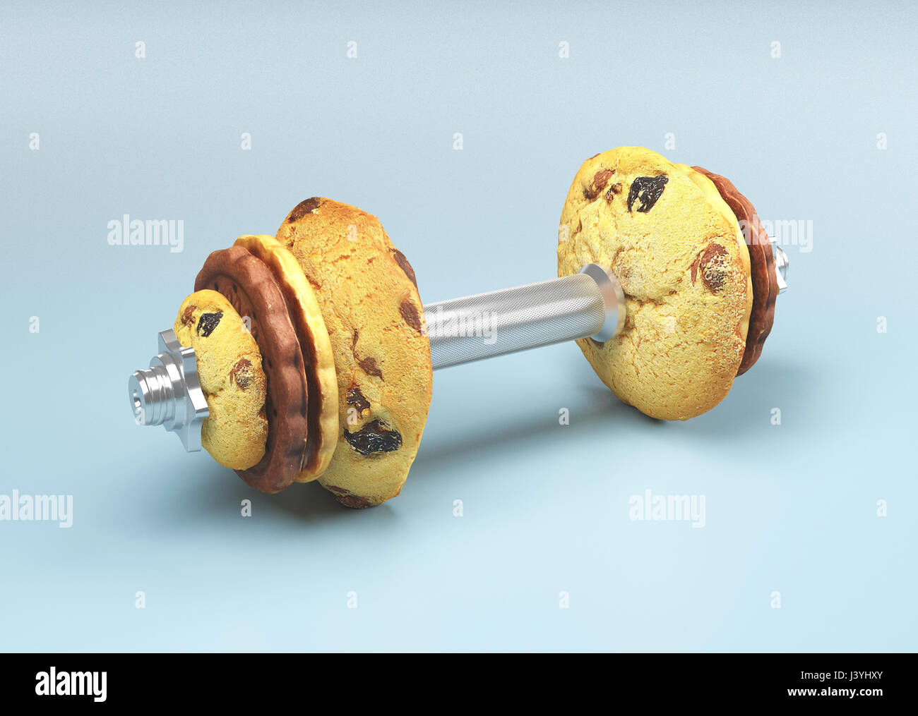 Gym weight make with cookies, diet Stock Photo