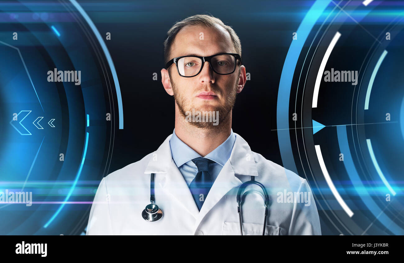 close up of doctor in white coat with stethoscope Stock Photo - Alamy