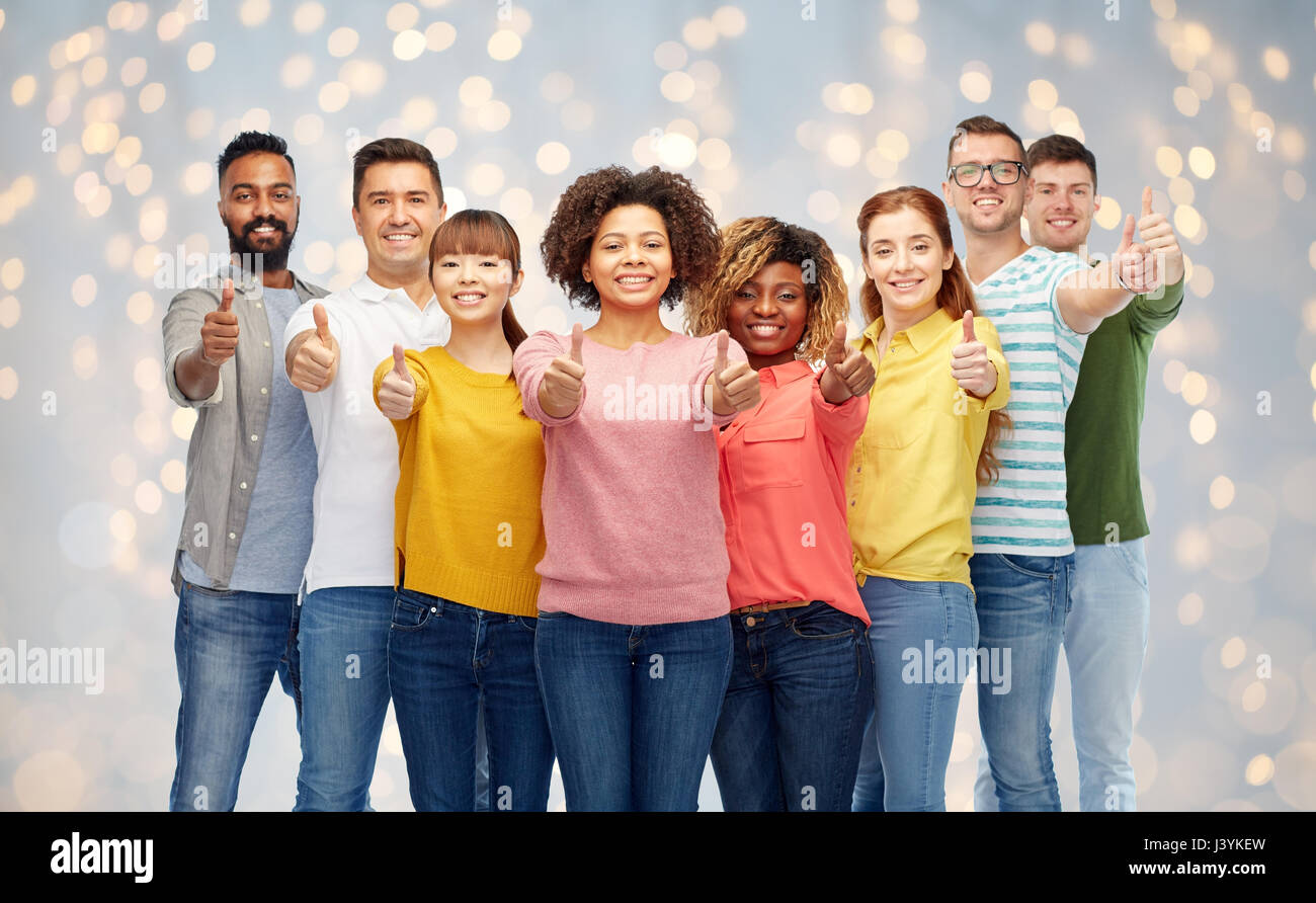 international group of people showing thumbs up Stock Photo - Alamy