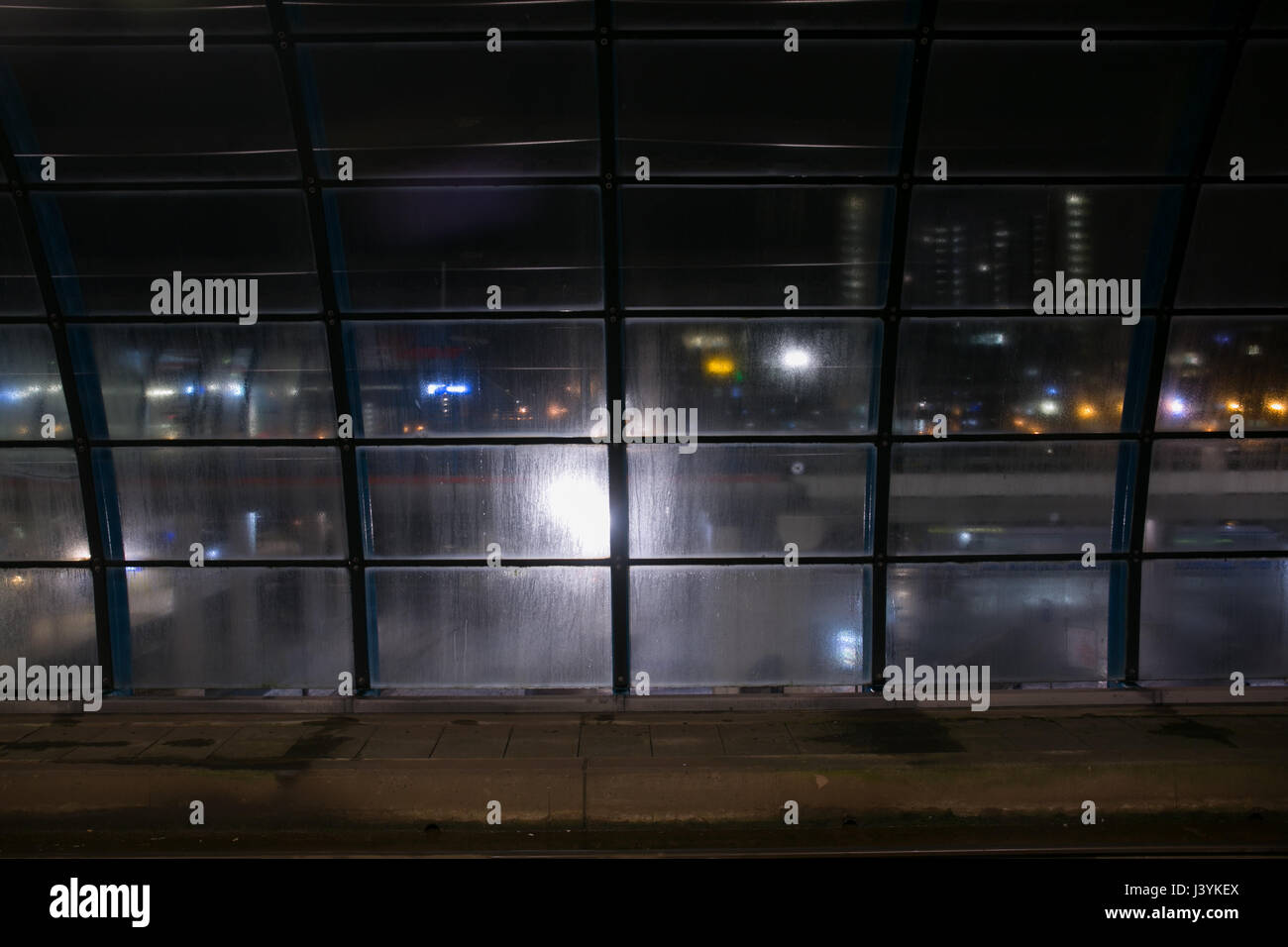 long exposure capture of train station in Amsterdam. Stock Photo