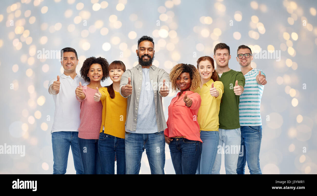 international group of people showing thumbs up Stock Photo - Alamy