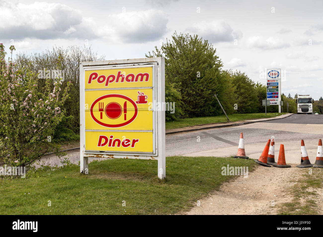 The Popham Diner a service station Coxford Down, Micheldever Services, Winchester ,Roadside Diner Hot Snacks UK,caterer, caterers, catering, diner, Stock Photo