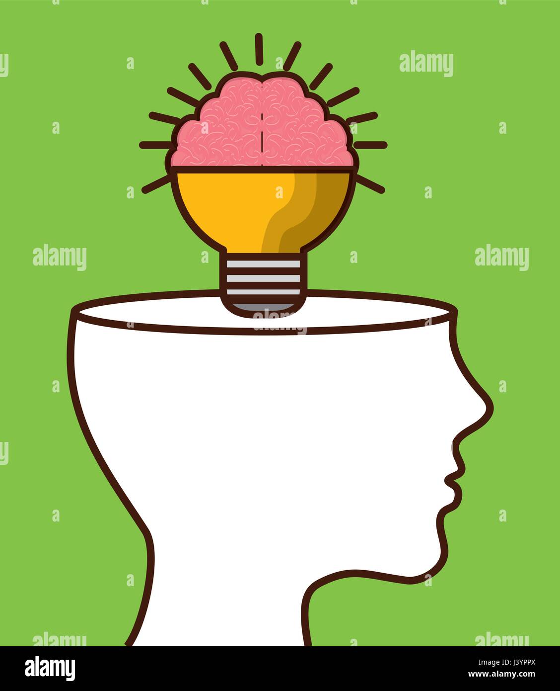 brain bulb icon Stock Vector Image & Art - Alamy