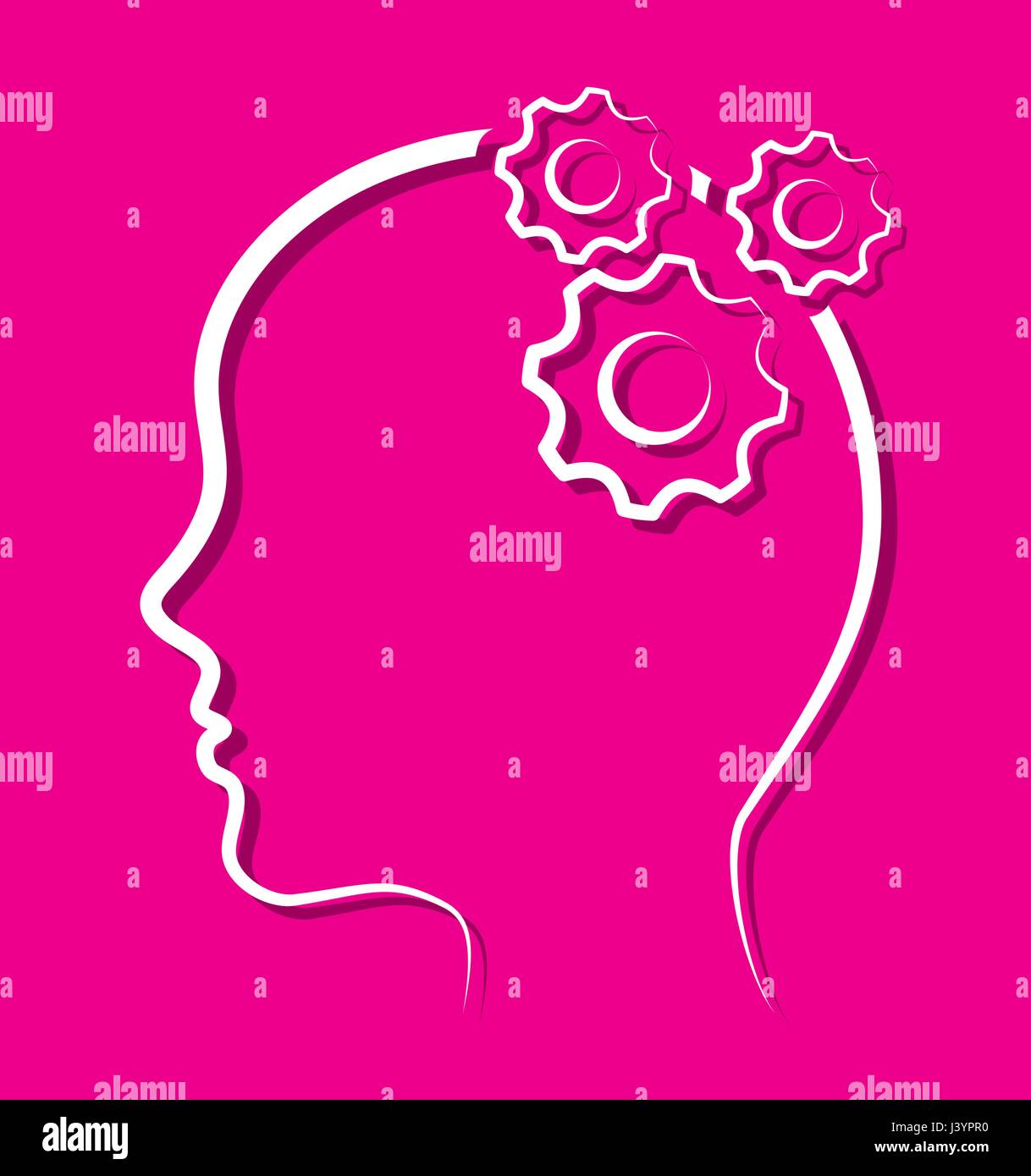 head with gear wheels icon Stock Vector Image & Art - Alamy