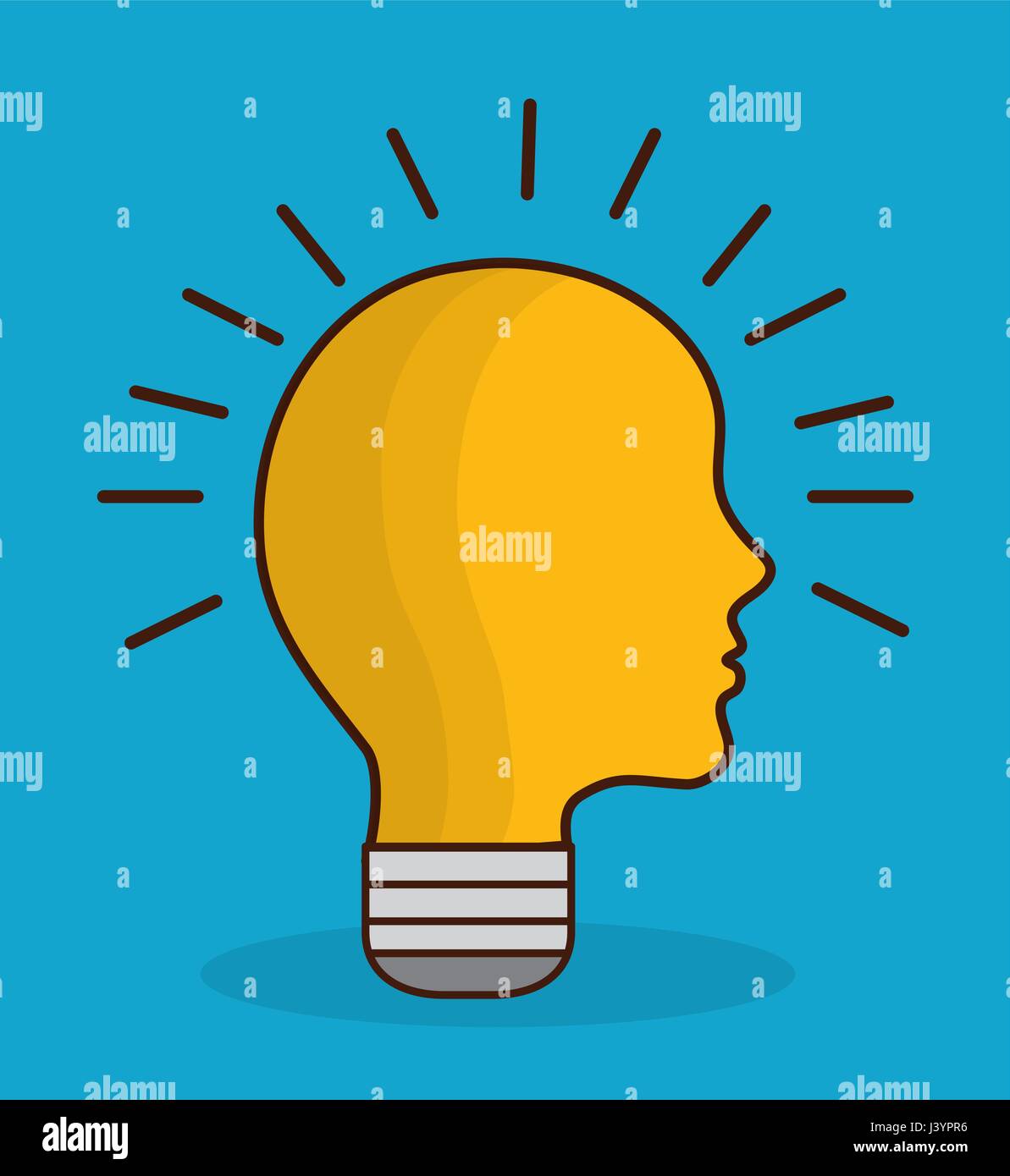 head with bulb icon Stock Vector Image & Art - Alamy