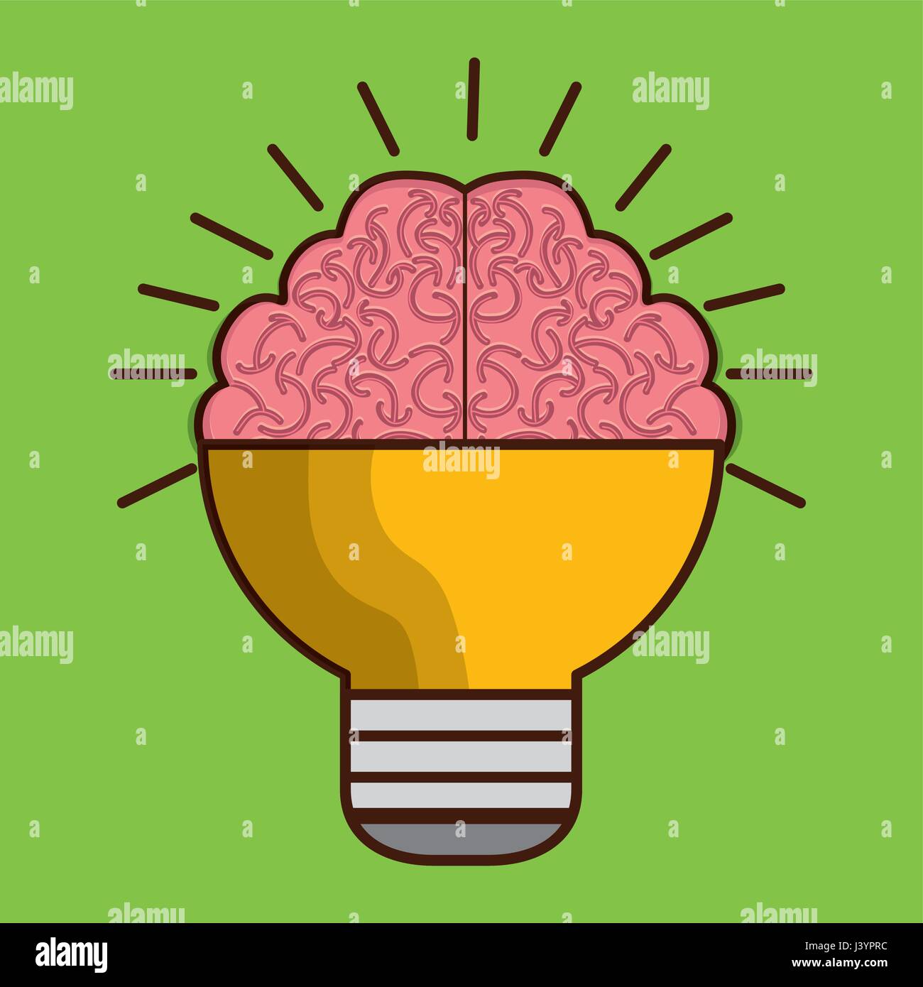 brain bulb icon Stock Vector Image & Art - Alamy