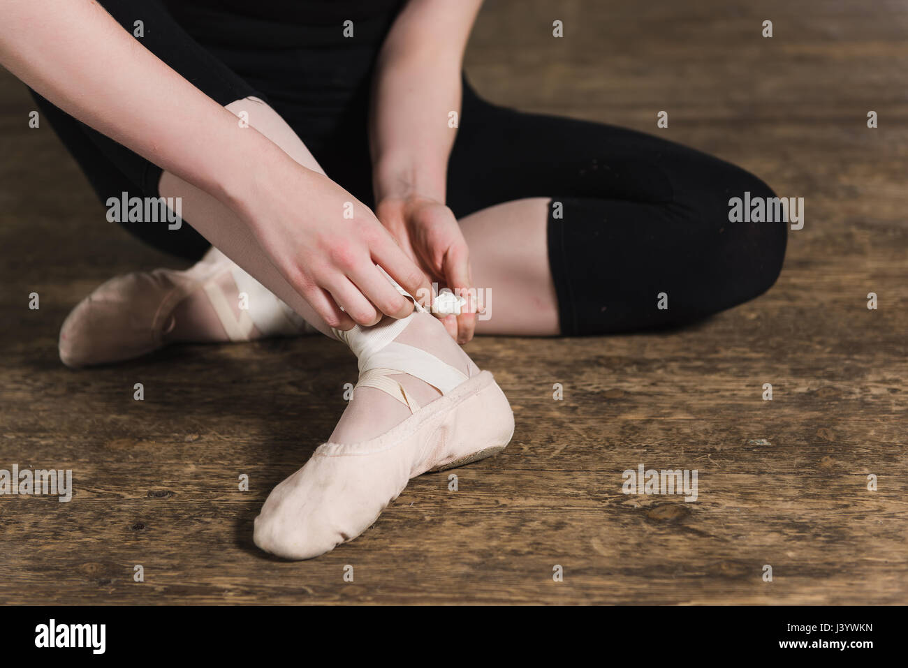 Female dancer on her pink ballet with Stock Photo - Alamy