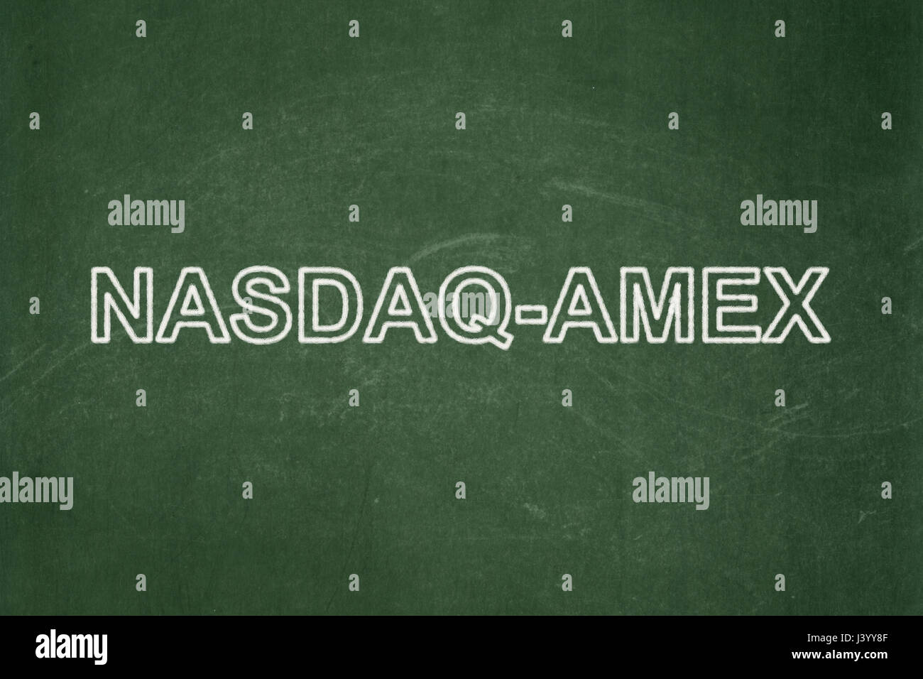 Stock market indexes concept: NASDAQ-AMEX on chalkboard background Stock Photo