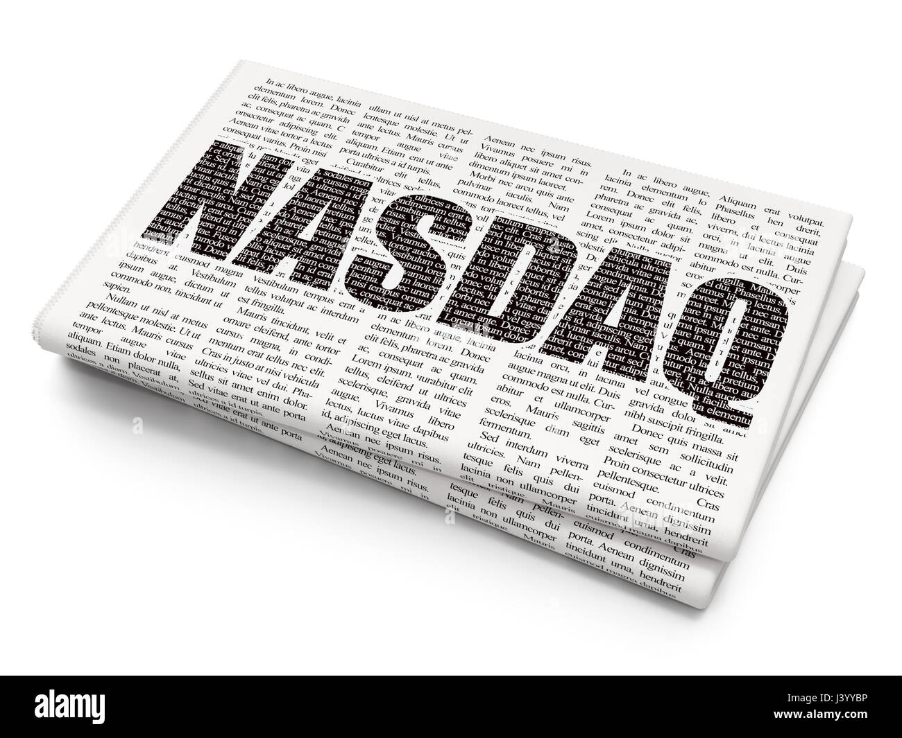 Stock market indexes concept: NASDAQ on Newspaper background Stock Photo