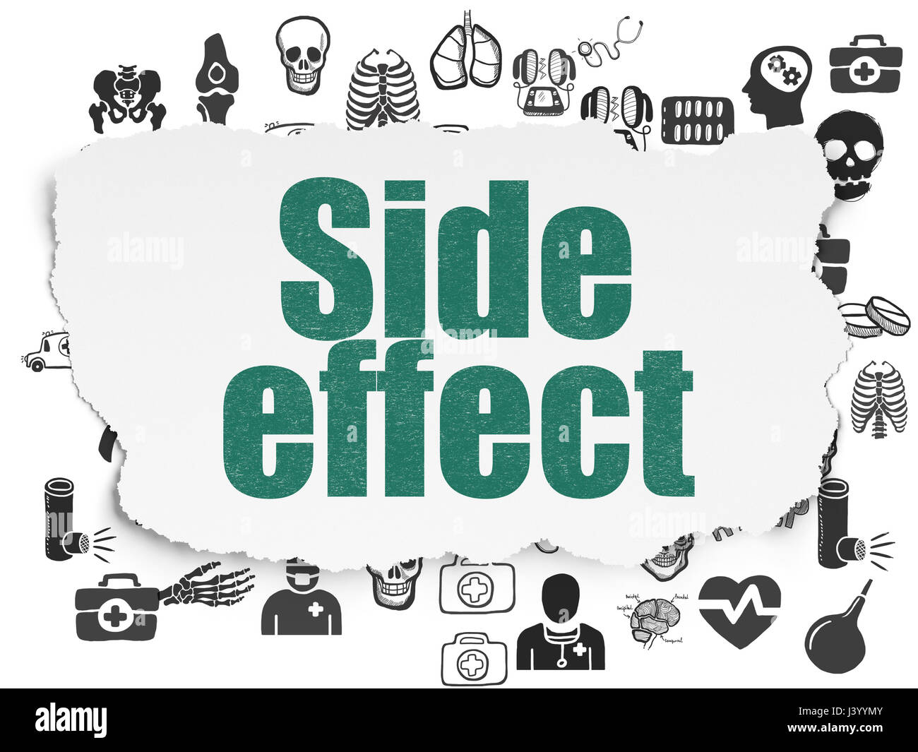 Healthcare concept: Side Effect on Torn Paper background Stock Photo ...