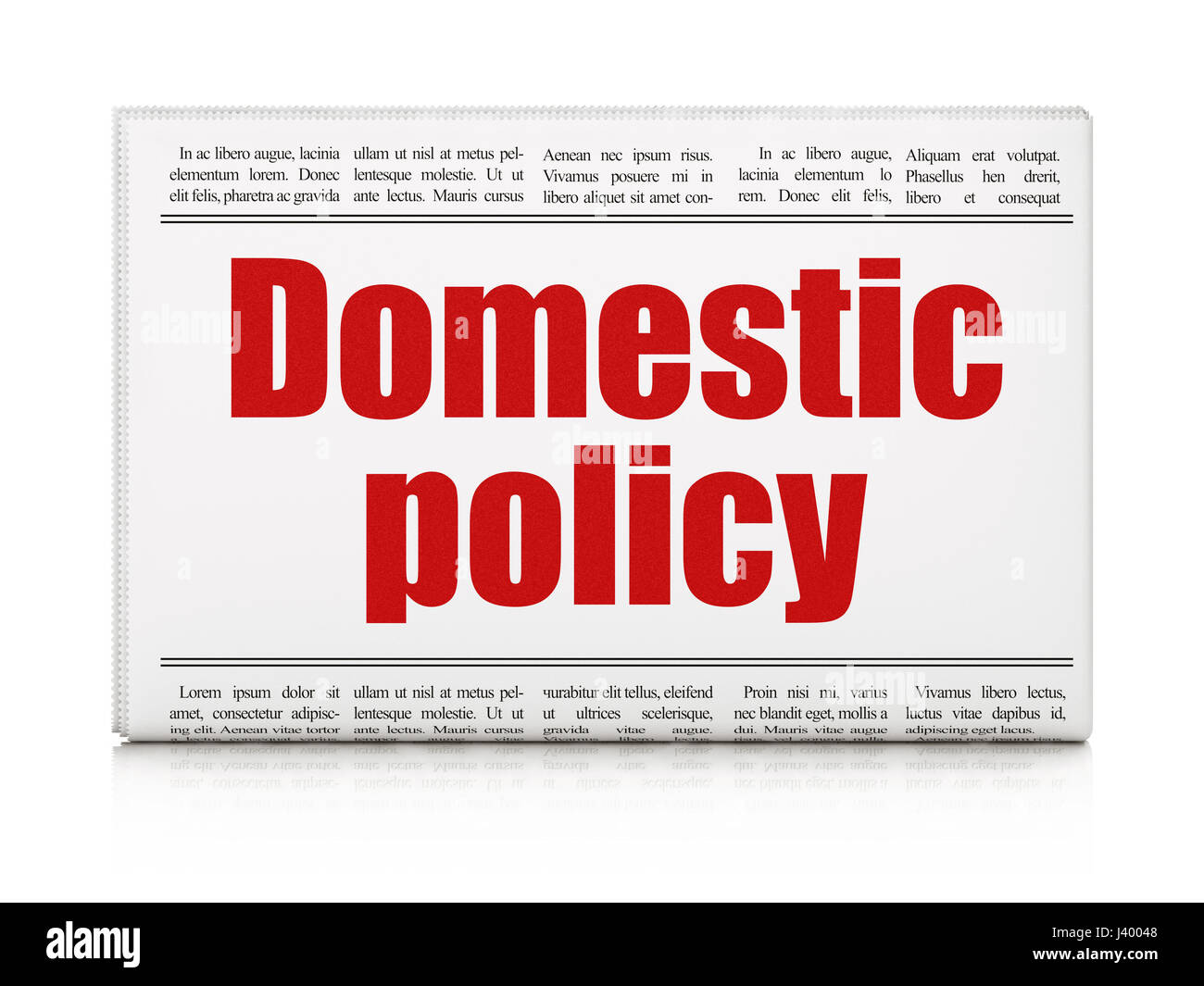 Politics concept newspaper headline Domestic Policy Stock Photo Alamy