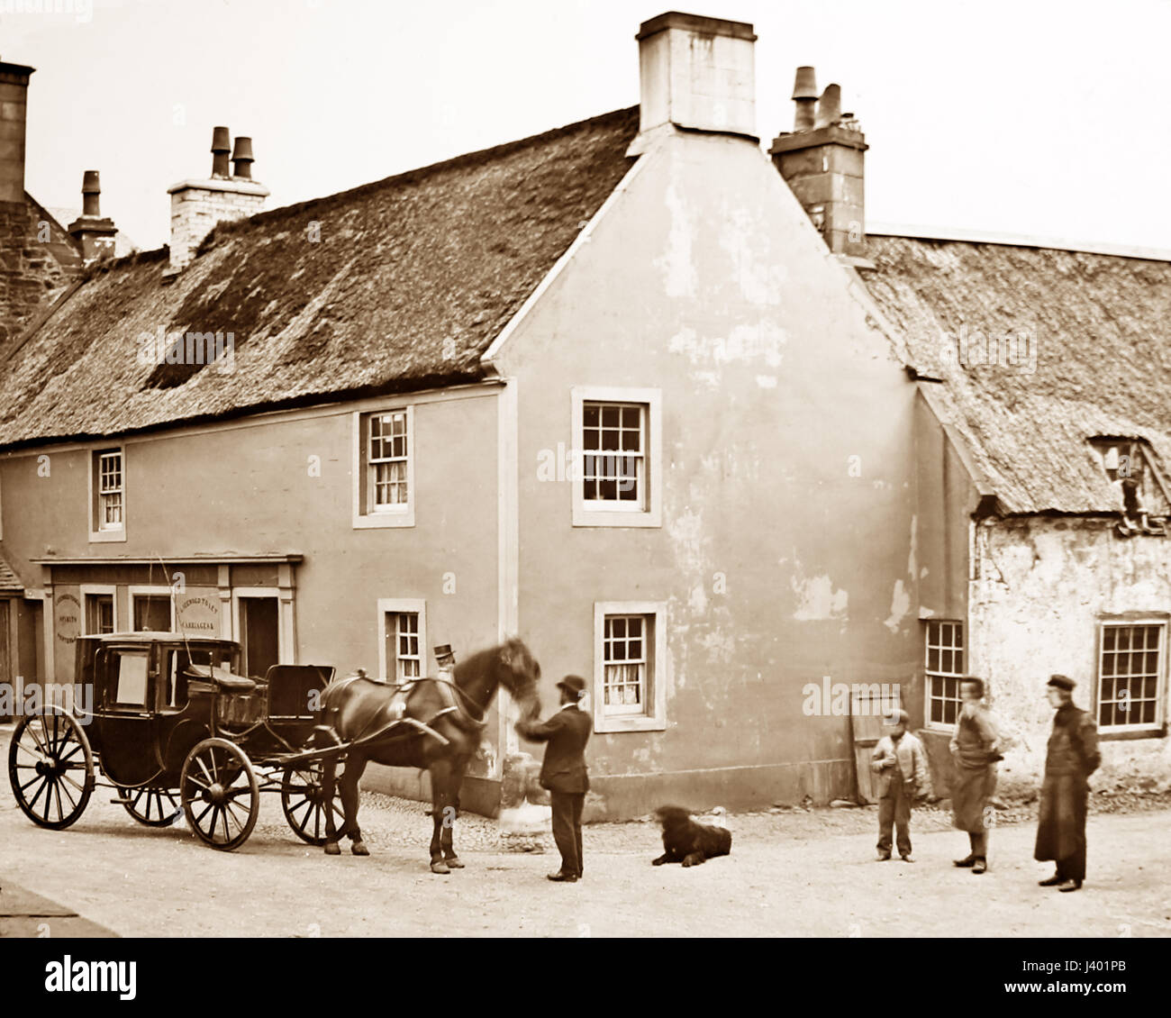 Jolly Beggars Inn, Mauchline, Scotland - Victorian period Stock Photo