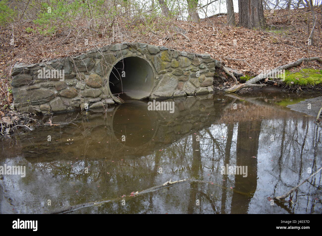 Drainage basin outlet to the 10 Mile River Stock Photo
