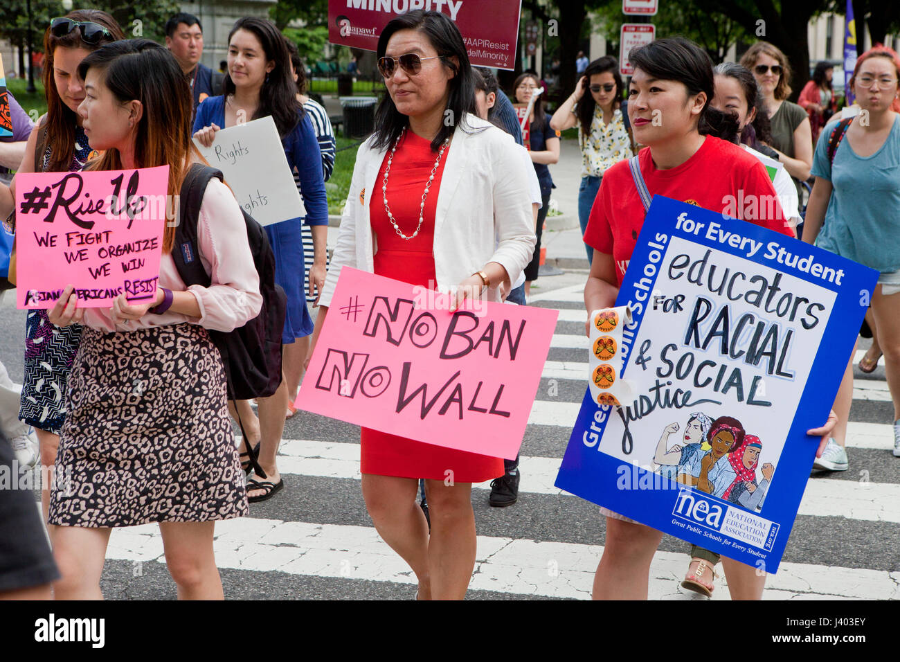 Immigration policy protesters - Washington, DC USA Stock Photo
