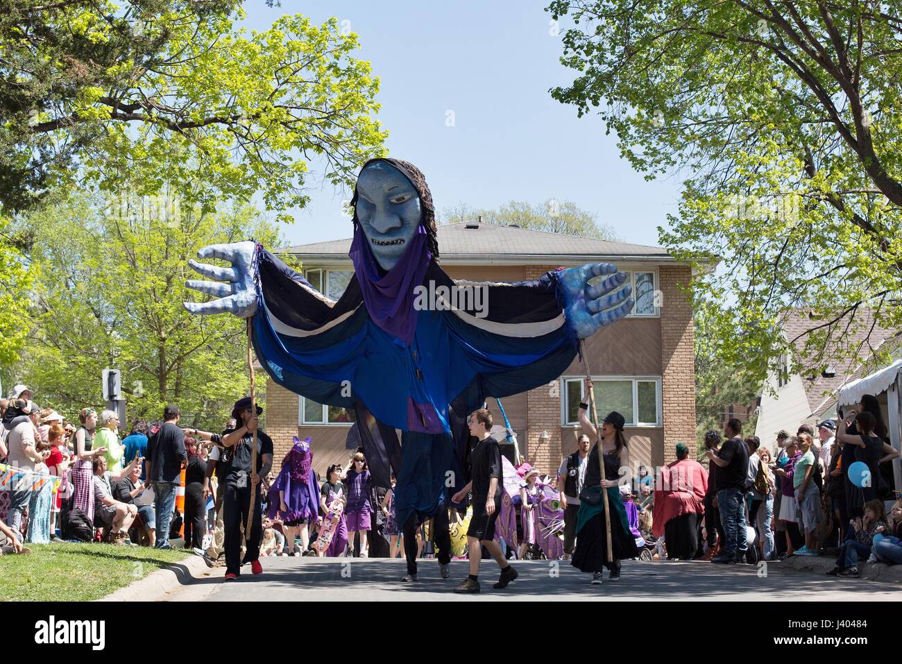A giant puppet at the Mayday parade in Minneapolis, Minnesota, USA