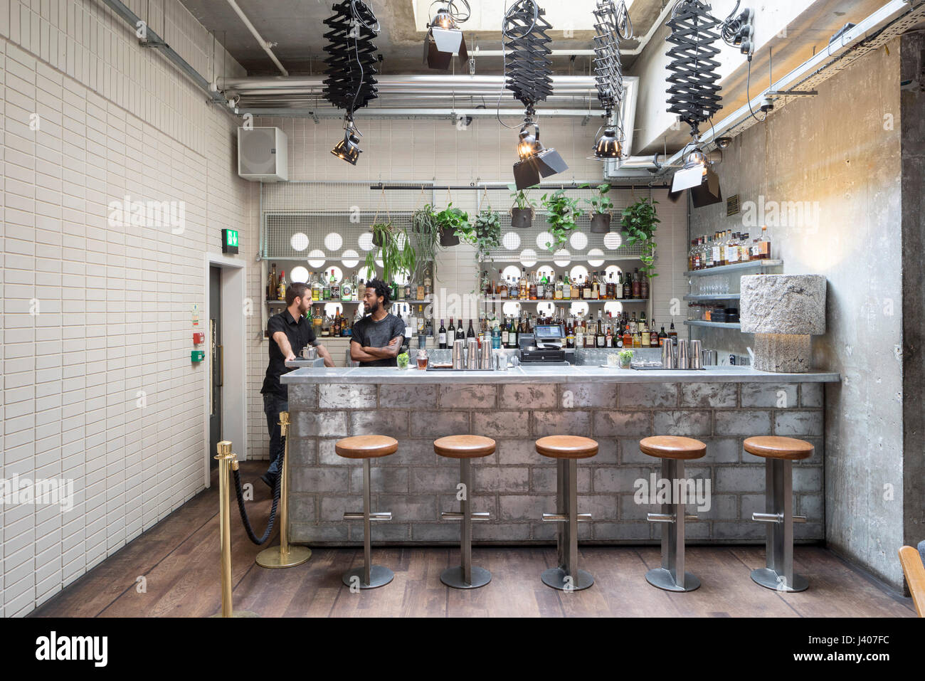 Bar. Ace Hotel Shoreditch, London, United Kingdom. Architect EPR