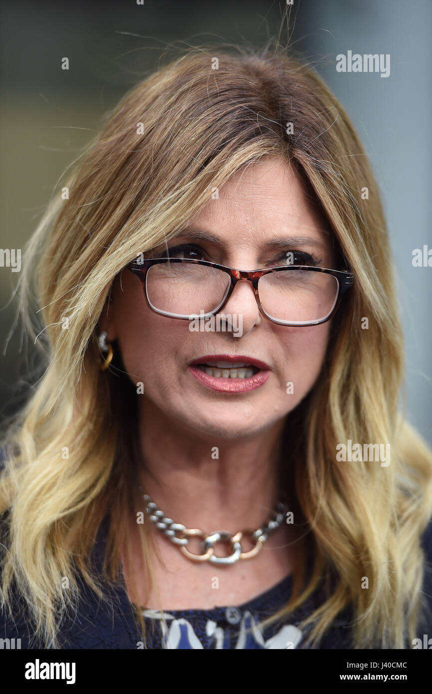 Lisa Bloom speaks to the media outside Ofcom in London, after issuing a warning over Rupert Murdoch's bid for Sky. Stock Photo